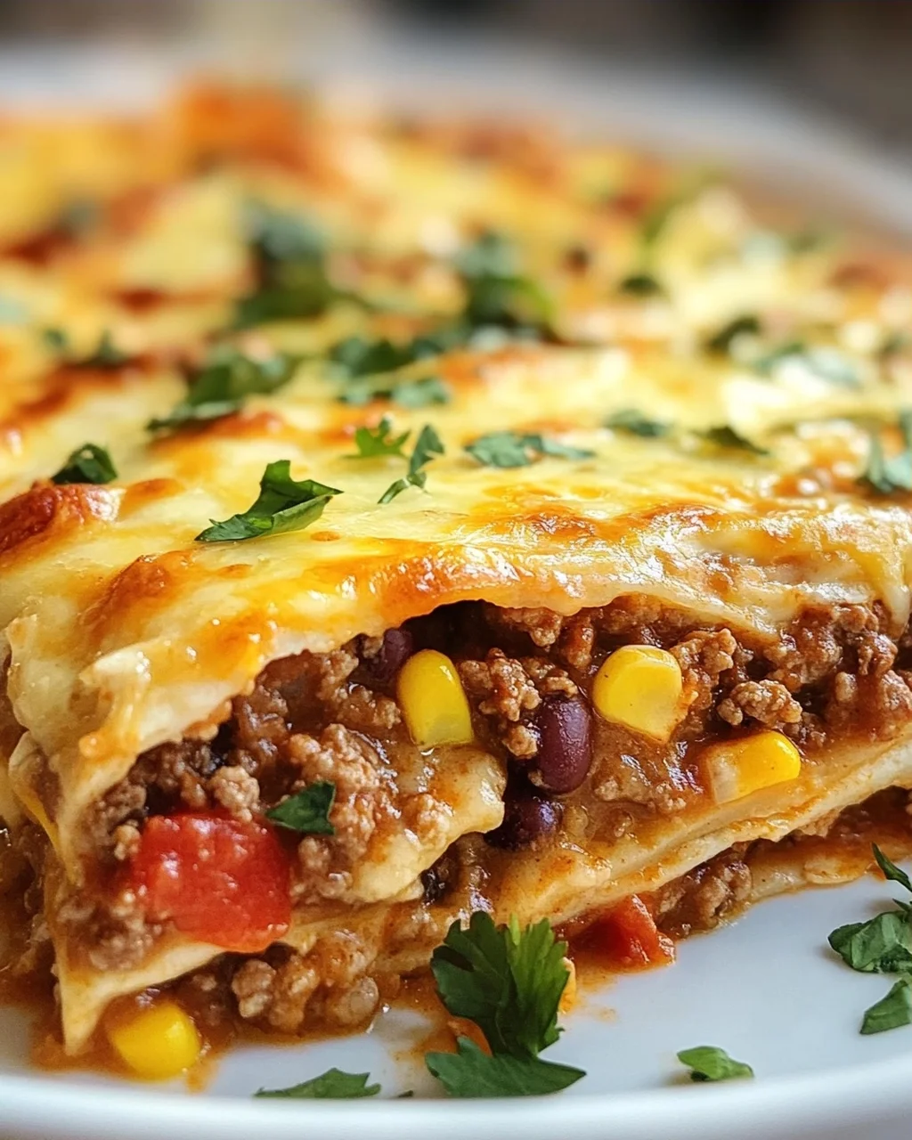 Burrito Auflauf mit Hackfleisch & Käse – Einfach Lecker!