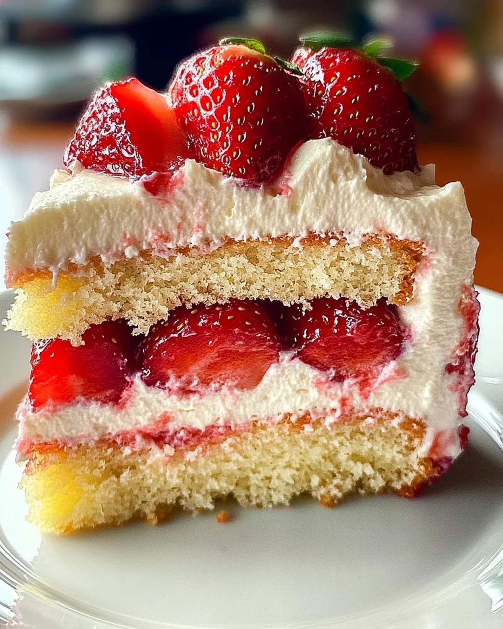 Erdbeerkuchen mit Schmand-Vanillecreme