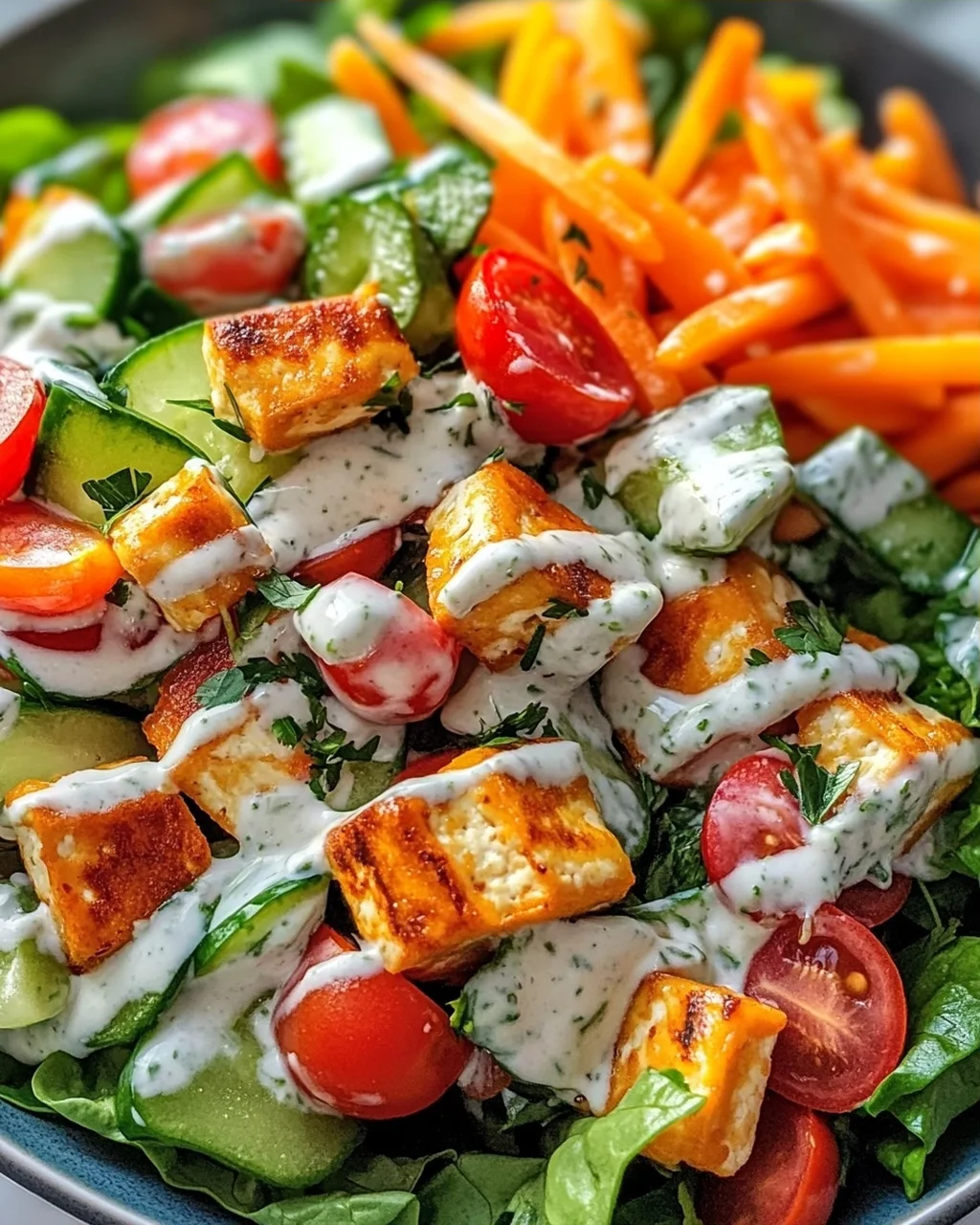 Fitness Salat – Dein veganer Power-Lunch mit Joghurtdressing