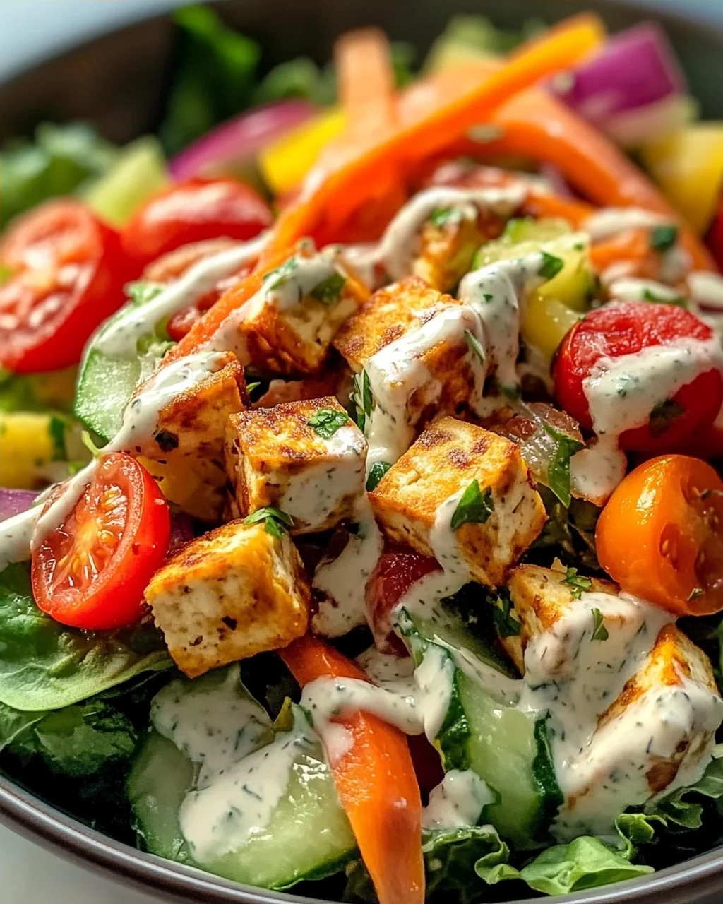 Fitness Salat – Dein veganer Power-Lunch mit Joghurtdressing