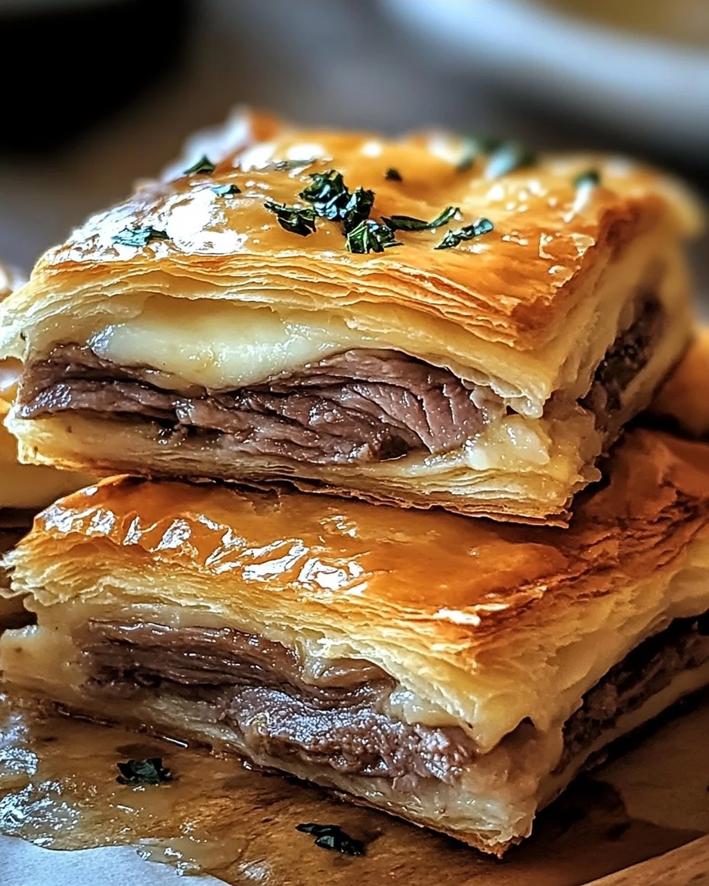 Französische Dip Quadrat für den perfekten Snack