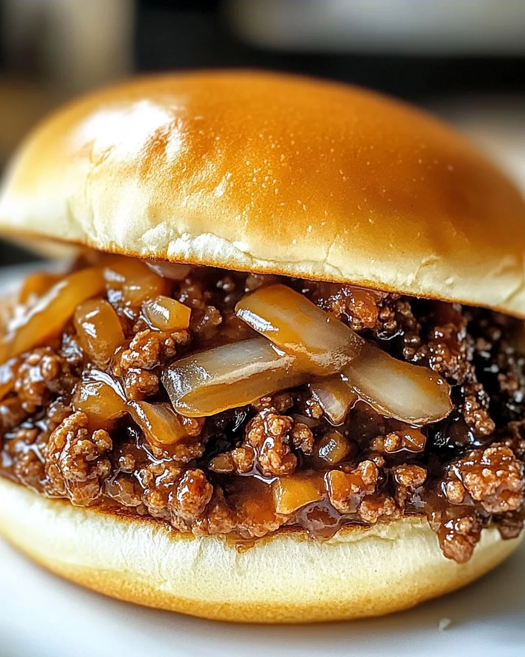 Französische Zwiebel Rindfleisch Sloppy Joes zuhause genießen