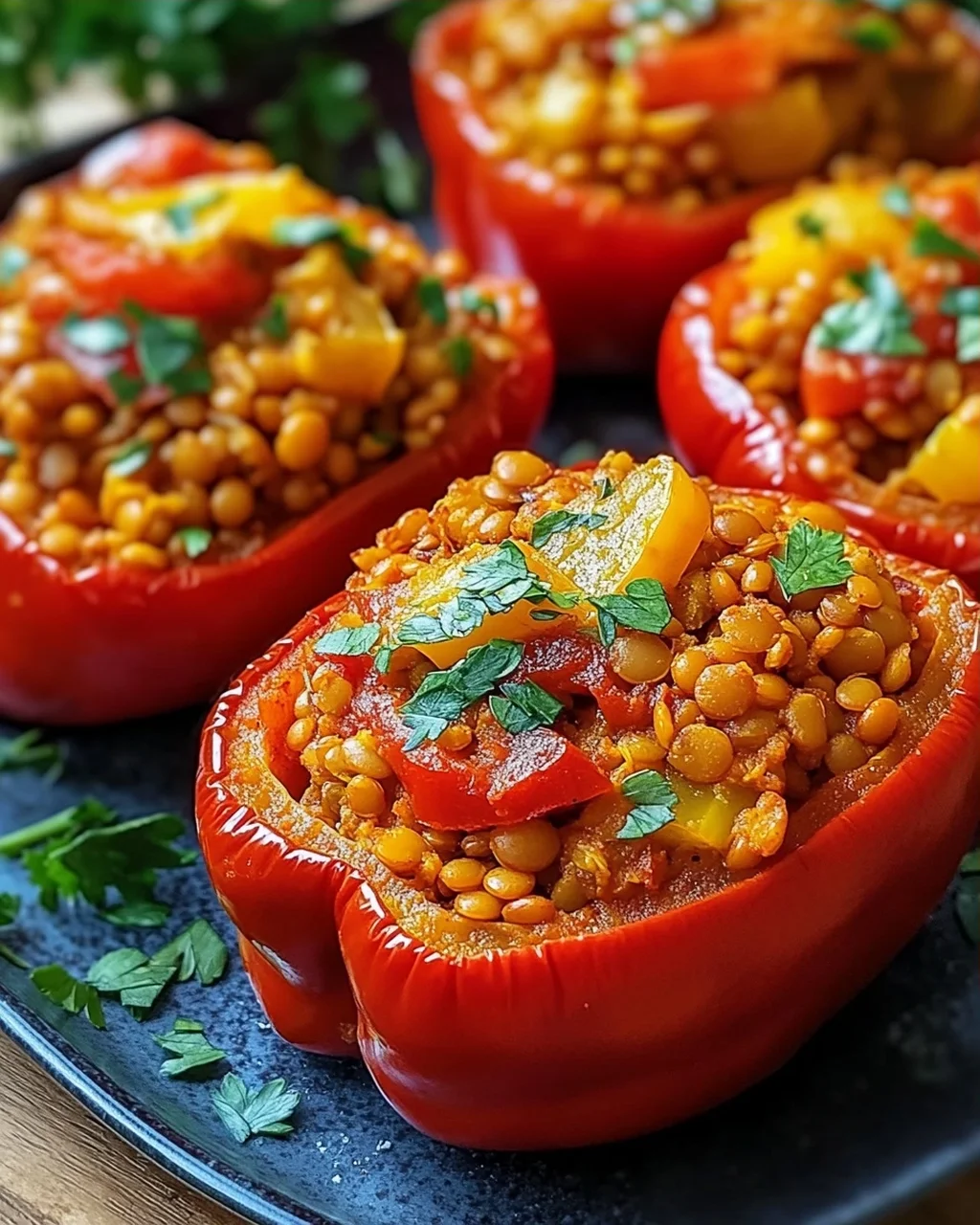 Gefüllte Spitzpaprika mit roten Linsen – Leckeres Rezept!