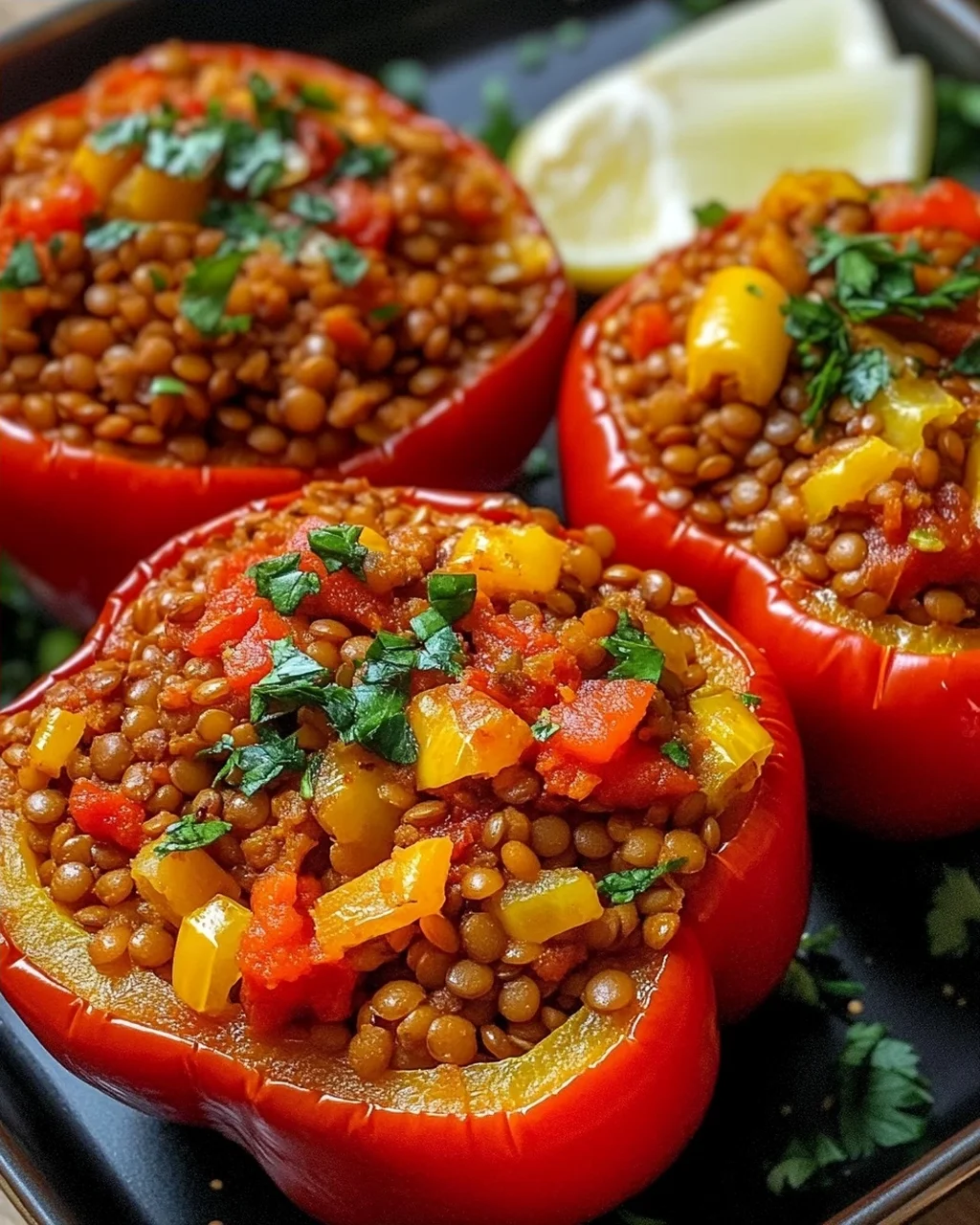 Gefüllte Spitzpaprika mit roten Linsen – Leckeres Rezept!