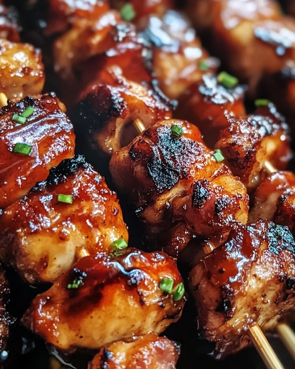 Gegrillte Honig-BBQ-Bacon-Hühnchen-Spieße einfach zubereiten