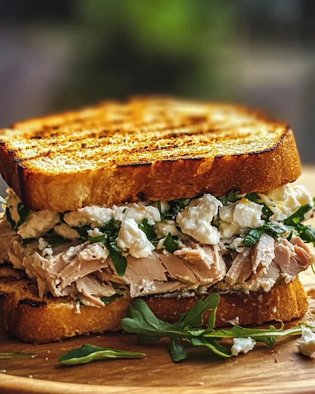 Gegrilltes Thunfisch-Sandwich mit Feta