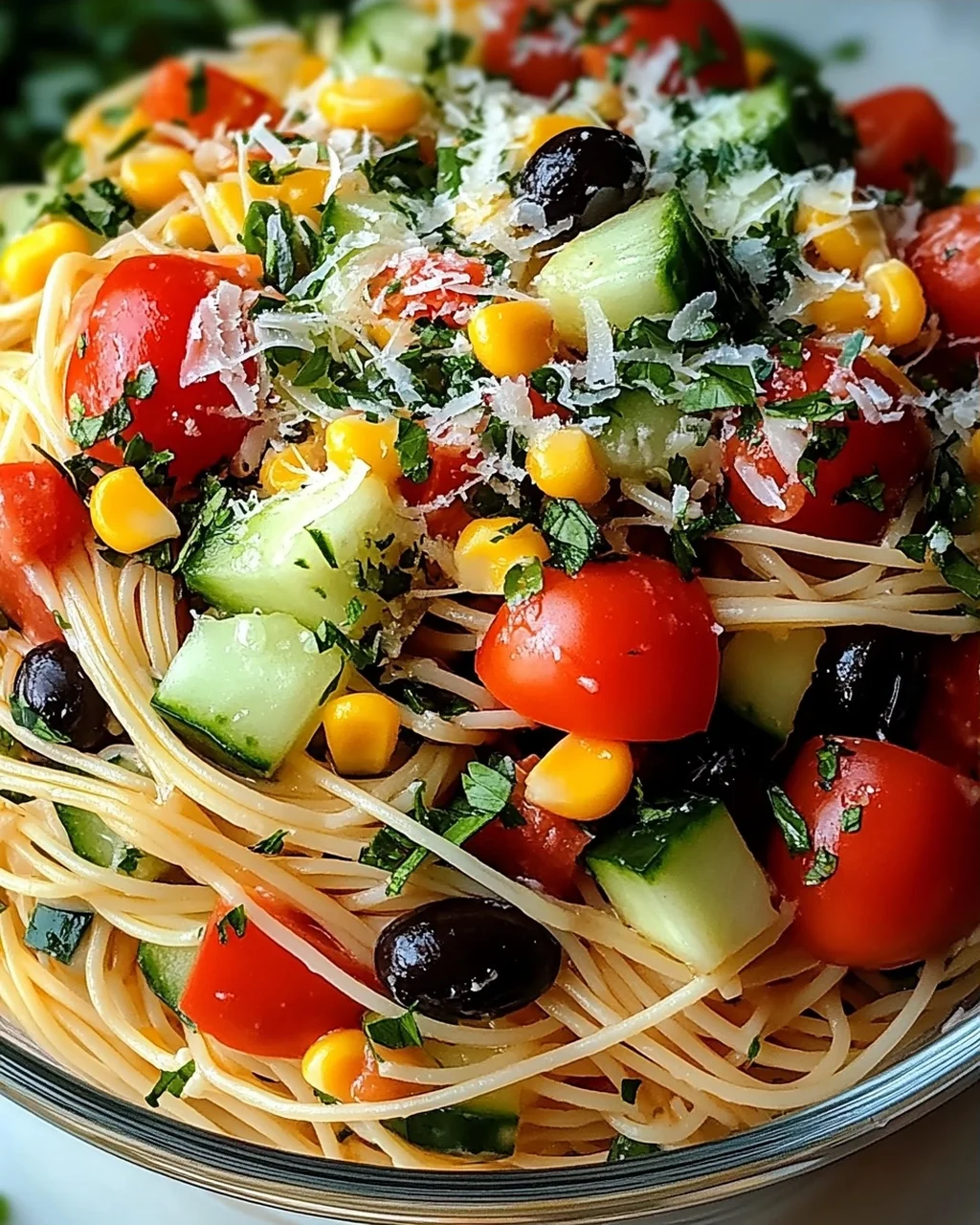 Italienischer Spaghetti-Schichtsalat