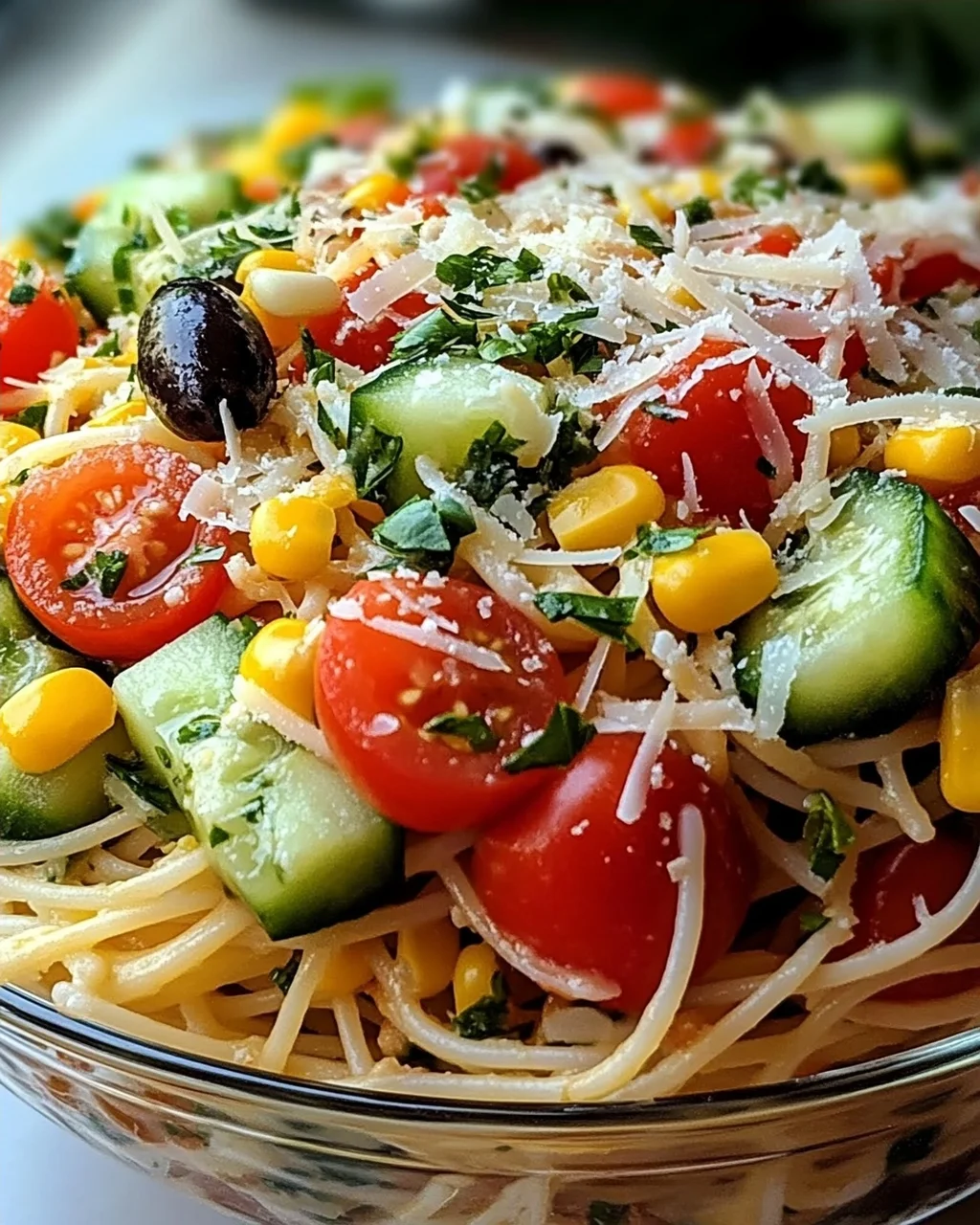Italienischer Spaghetti-Schichtsalat