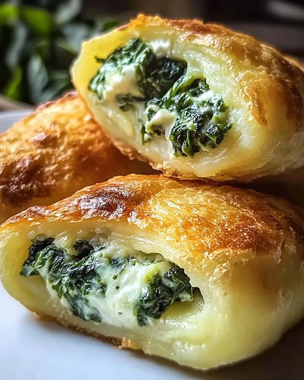 Kartoffeltaschen mit Spinat-Frischkäse-Füllung genießen!