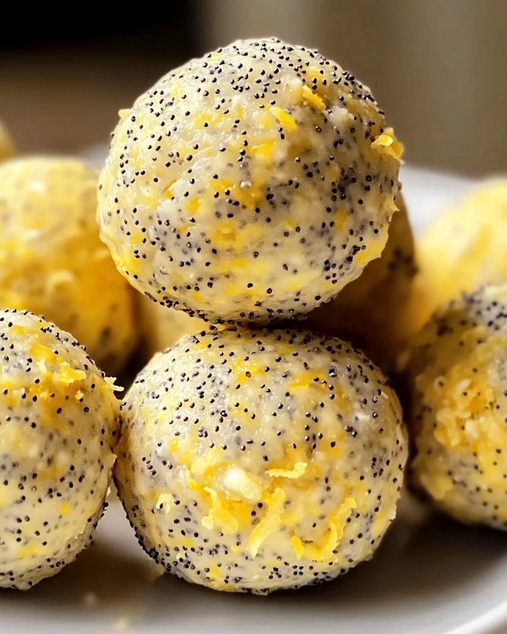Keine-Backen Zitronen Mohnsamen Proteinbällchen ganz einfach