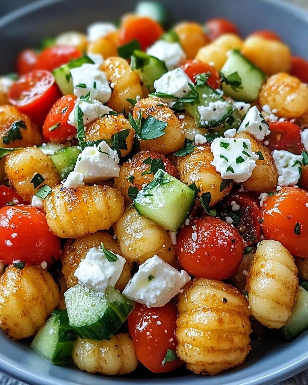 Knuspriger Gnocchi-Salat mit Joghurt-Dressing
