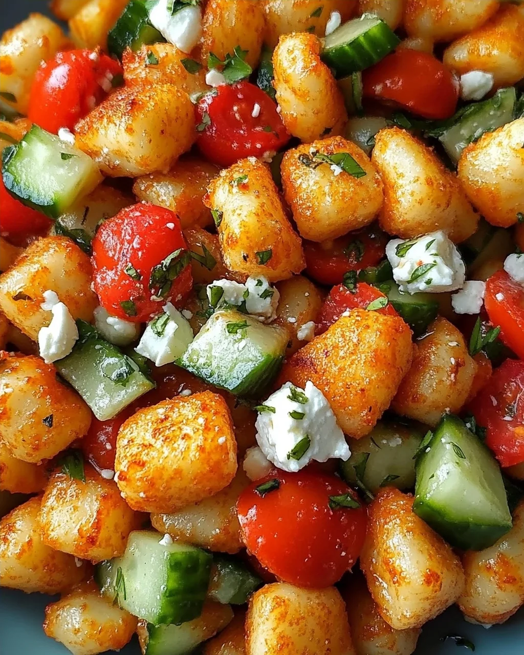 Knuspriger Gnocchi-Salat mit Joghurt-Dressing