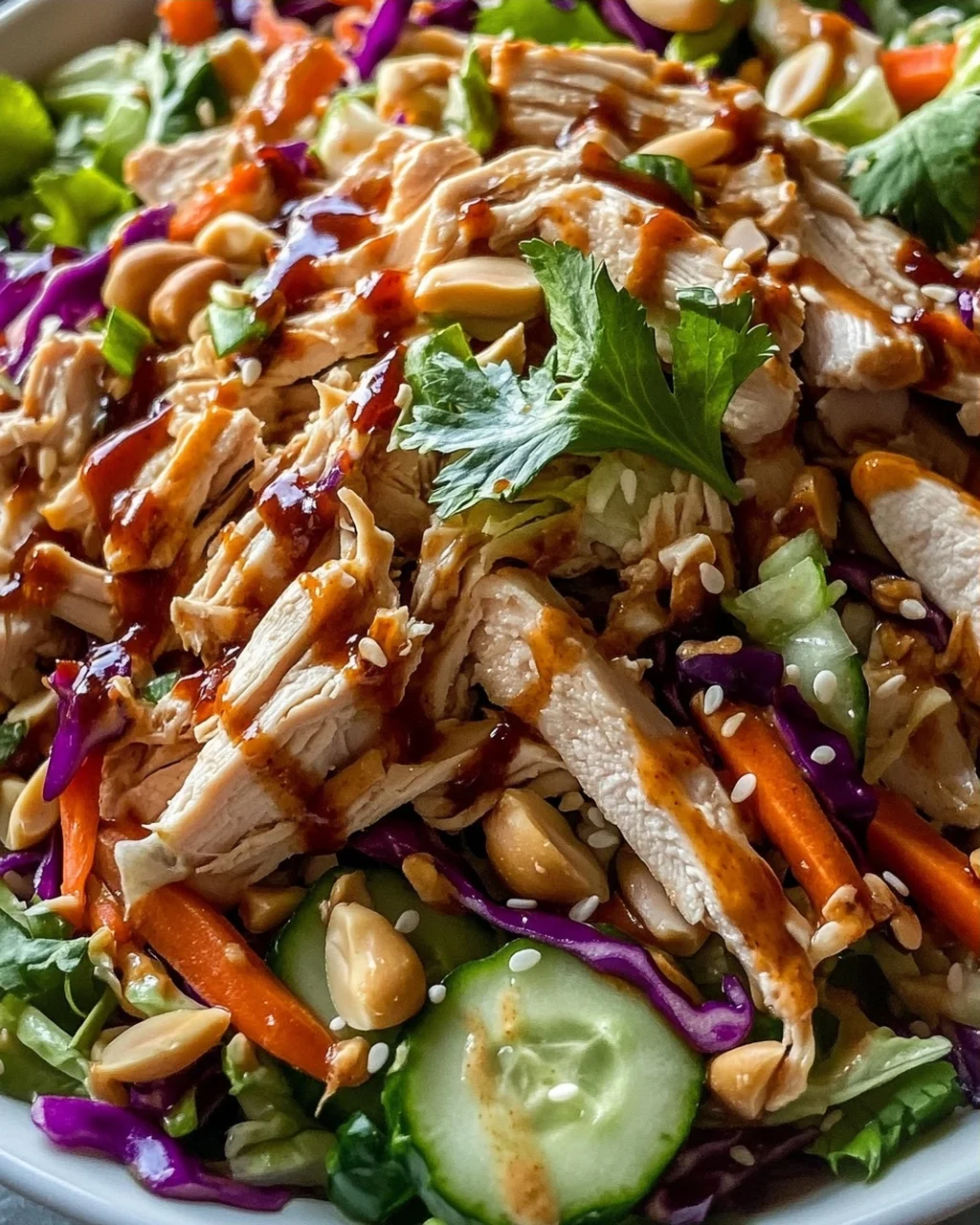 Köstlicher Thai Erdnuss Hähnchen Salat Rezept – Schnell & Lecker!