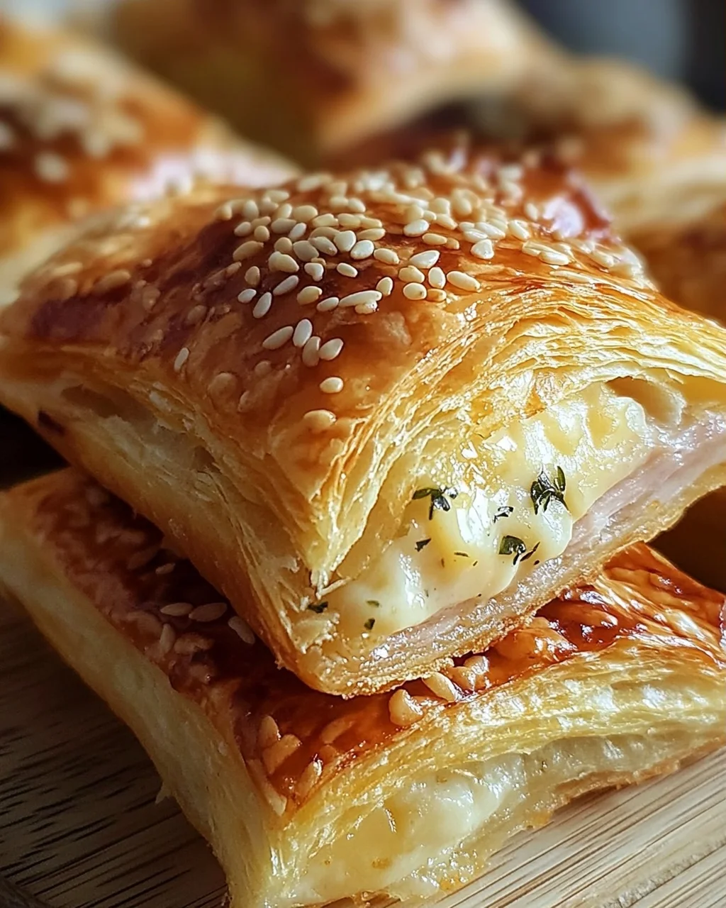 Leckere Blätterteig Puten-Käse Snacks