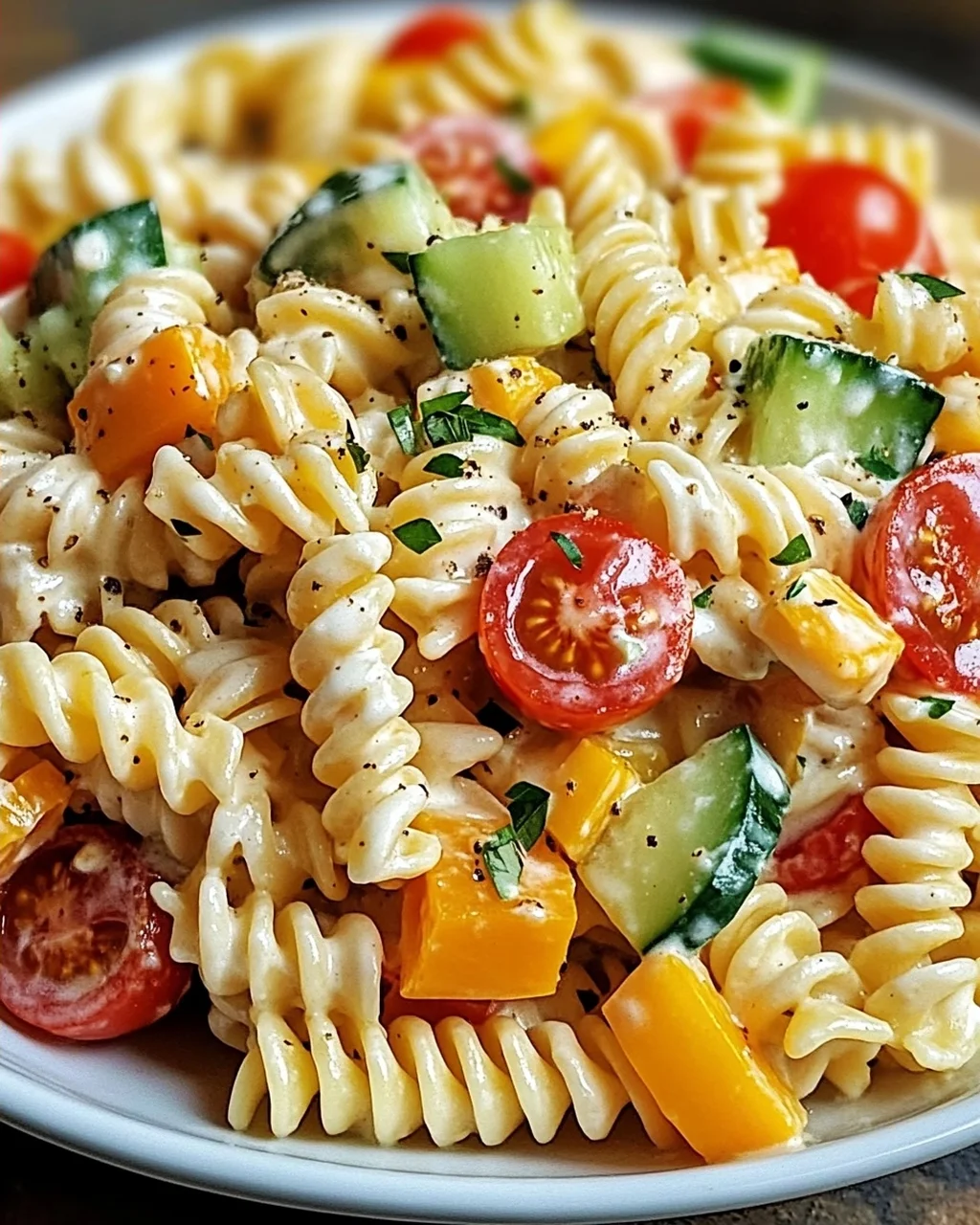 Leichter Nudelsalat mit Joghurt-Dressing