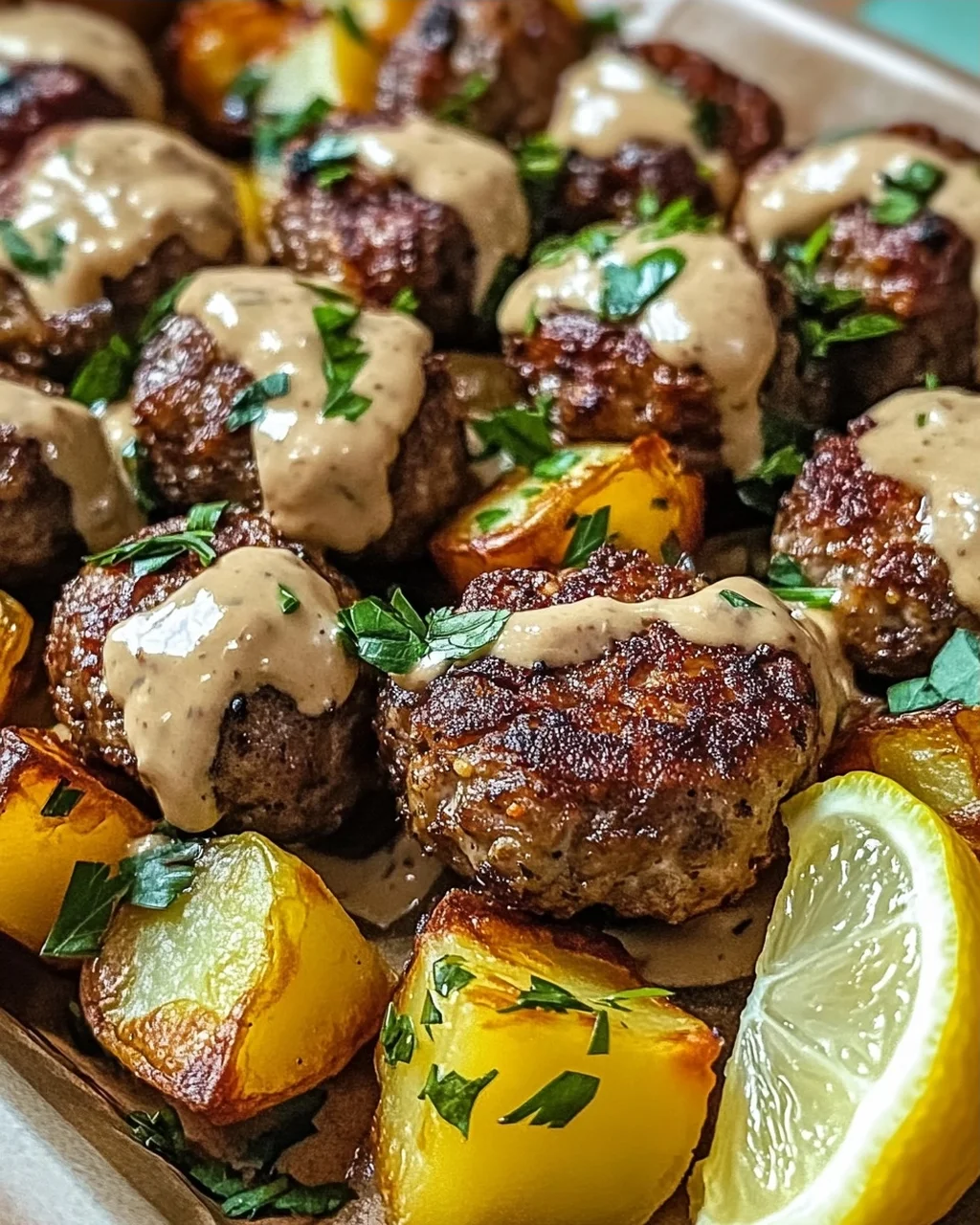 Mundwässernde Tahini-Kofta aus dem Ofen