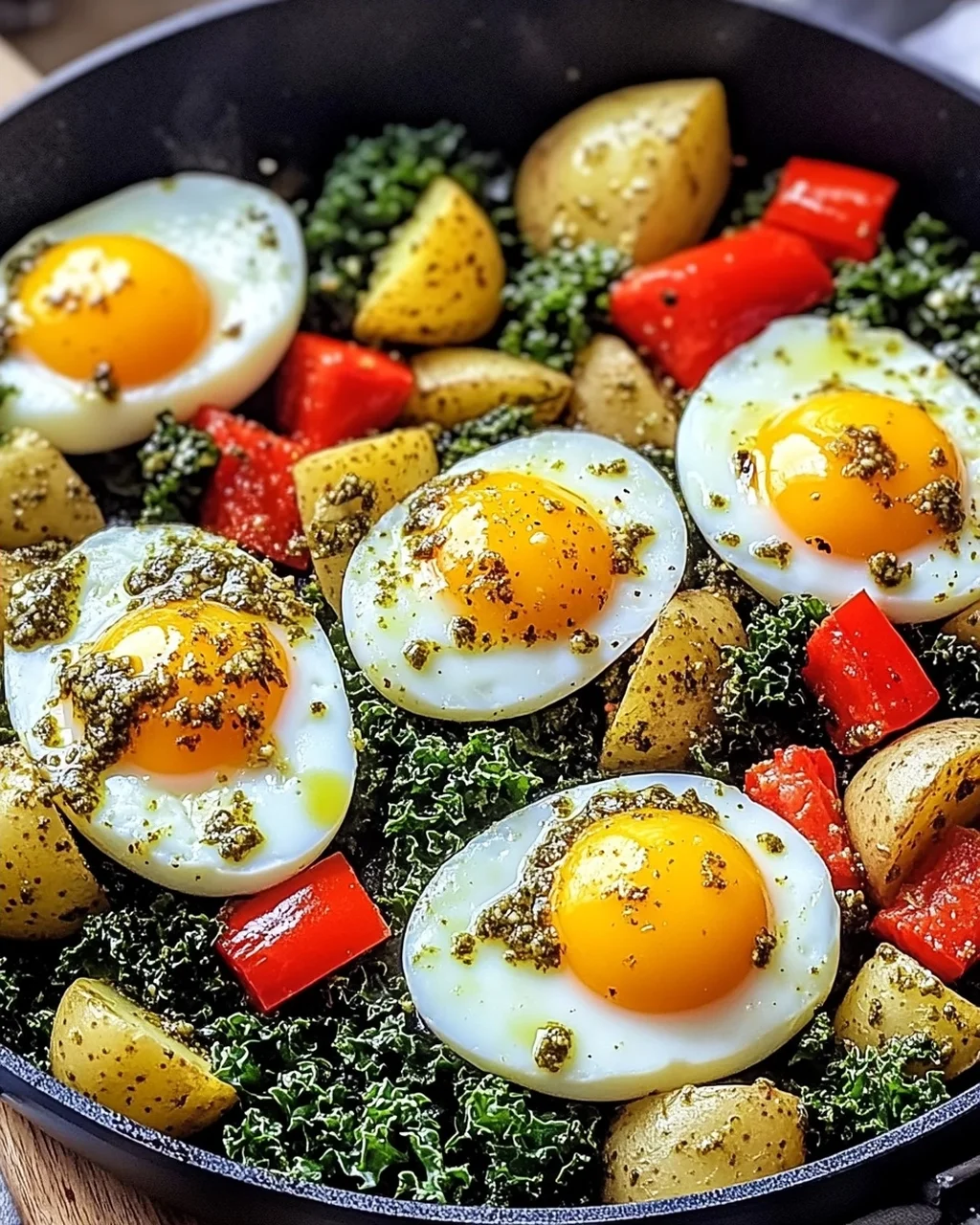 Pesto Eier & Kartoffel Pfanne für schnelle Genussmomente