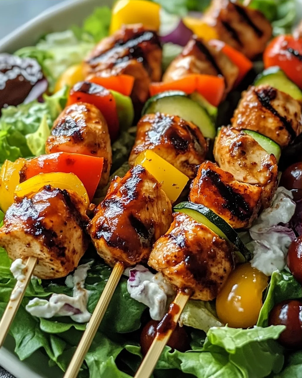 Saftiger BBQ Chicken Spießsalat – Dein neues Lieblingsrezept!