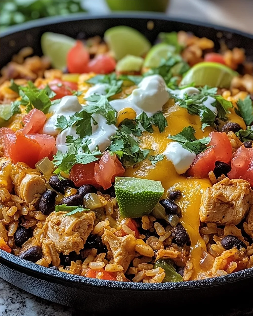 Taco-Pfanne mit Huhn und Reis