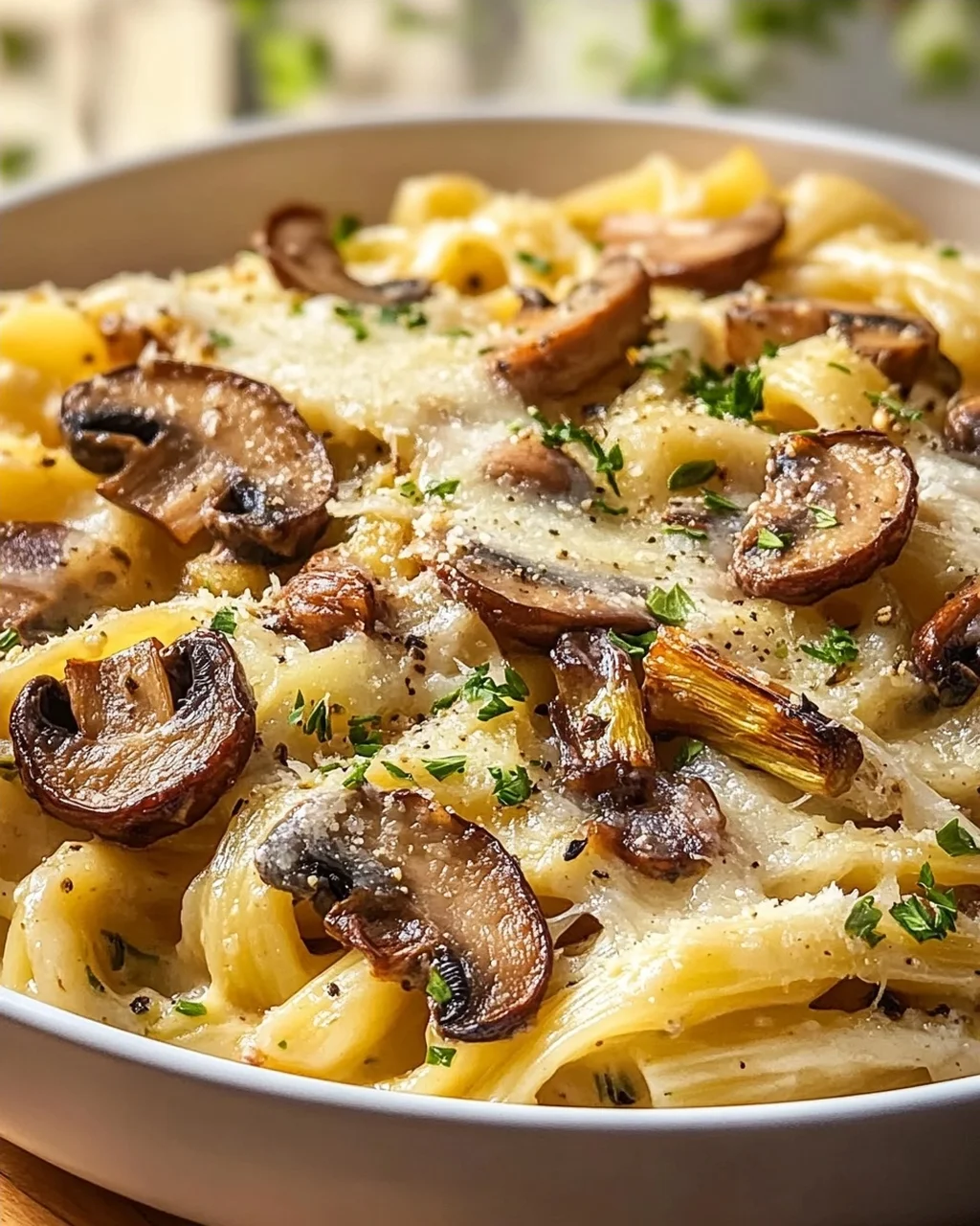 Unwiderstehliche Karamelisierter Lauch Pilz Gruyère Pasta