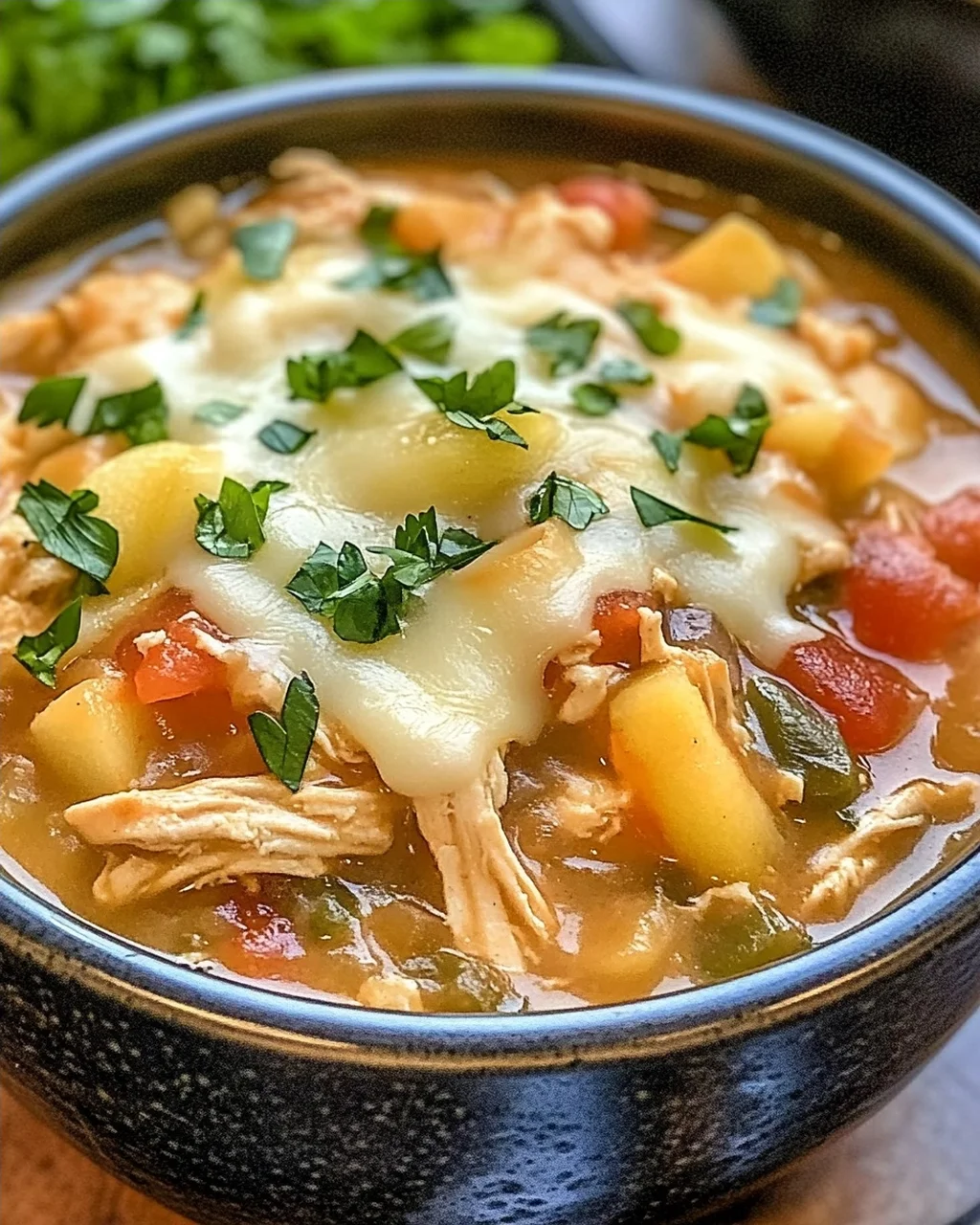 Weißer Cheddar Apfel Hähnchen Chili für den Herbst