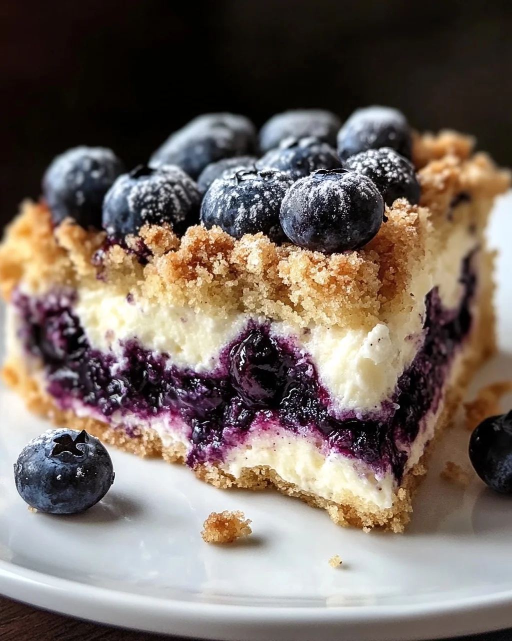 schnelle Blaubeer-Quark-Kuchen mit Streuseln